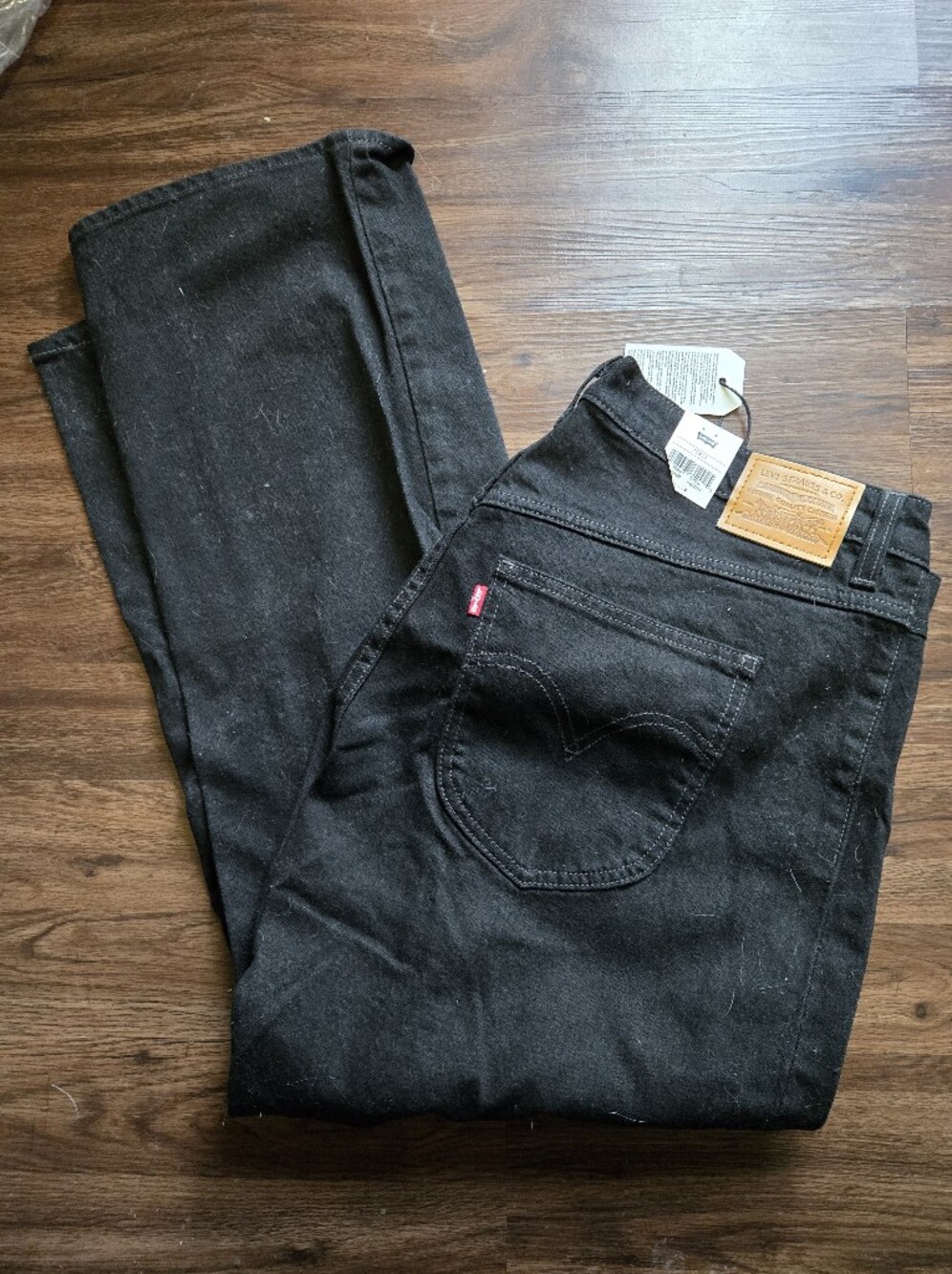 Levi's Men's Black Slim Straight Jeans with Red Tab